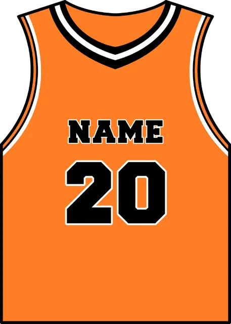 Orange Basketball Jersey Printable Sticker Design