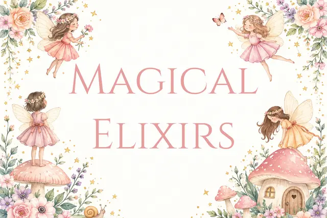 Pastel Fairy Garden Magical Elixirs Printable Table Sign