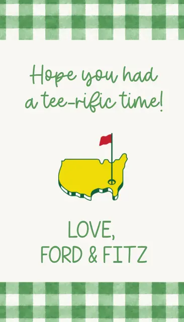 Tee-rific Time Golf Thank You Favor Card