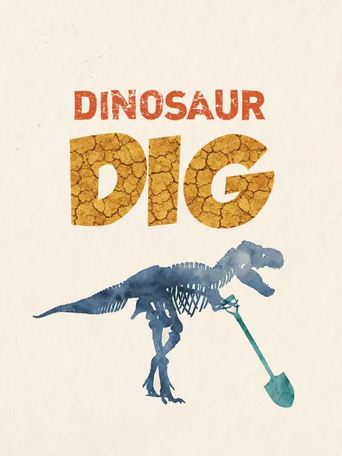 Watercolor Dinosaur Dig Printable Play Zone Sign