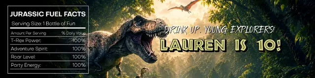 Jurassic Jungle Dinosaur Printable Water Bottle Label