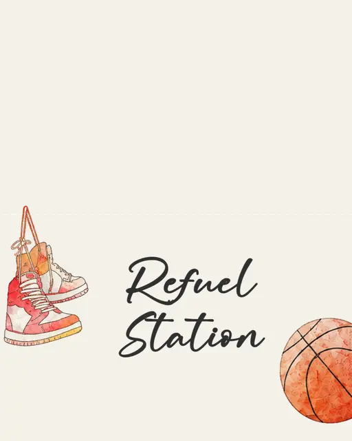 Watercolor Basketball Sneakers Printable Tent Food Label