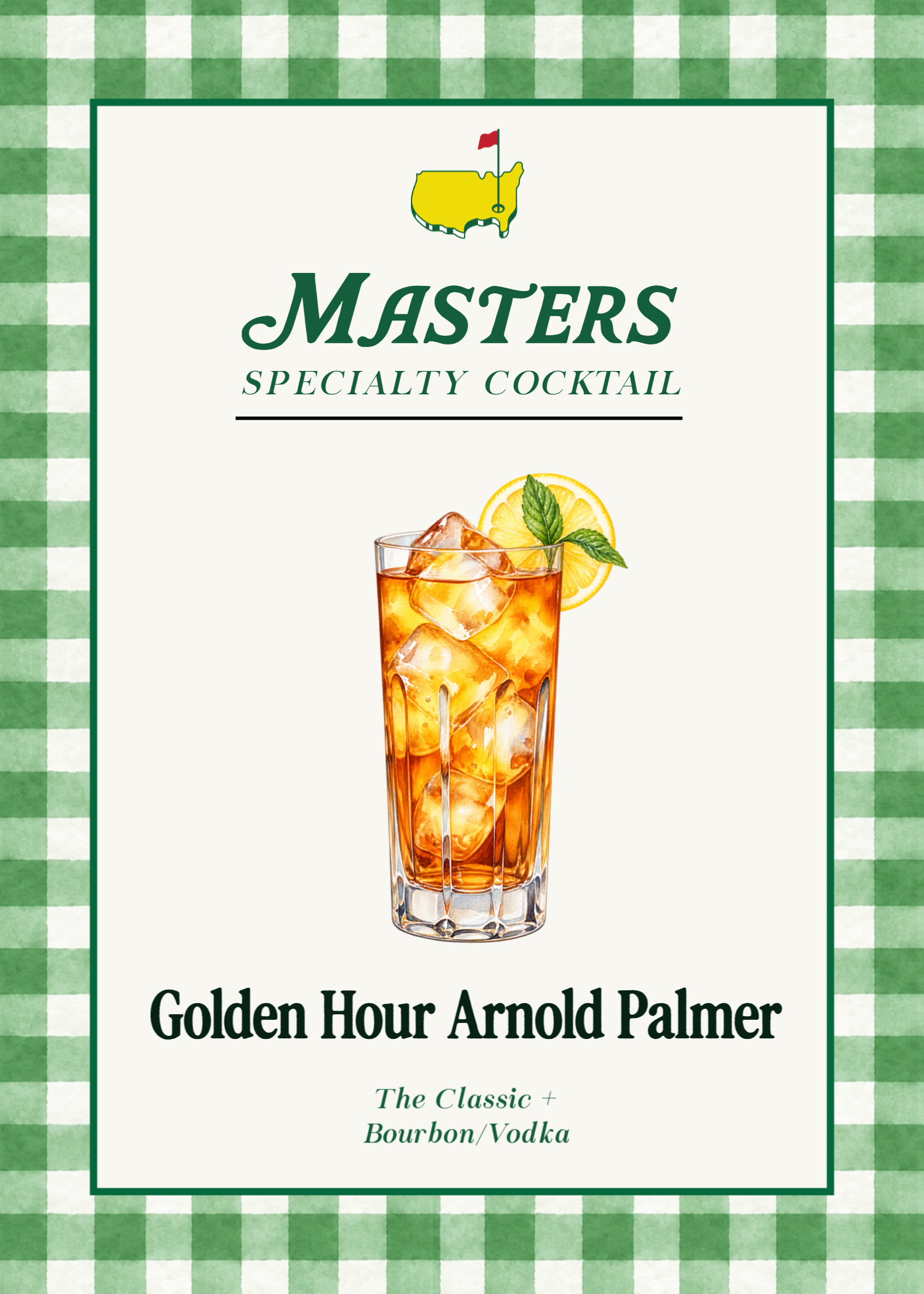 Golden Hour Arnold Palmer Masters Cocktail Sign
