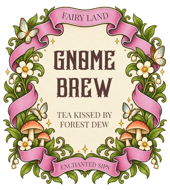 Pink Ribbon Woodland Gnome Brew Printable Drink Label