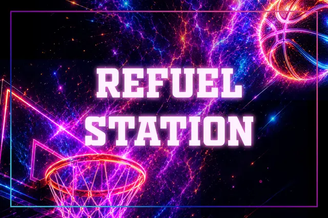 Electric Neon Basketball Refuel Station Printable Food Sign
