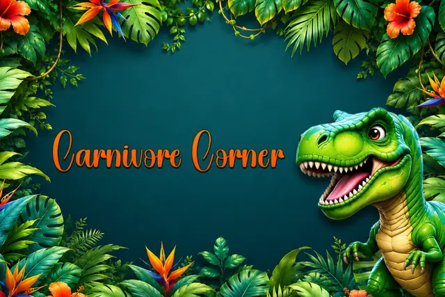 Tropical T-Rex Carnivore Corner Printable Food Sign