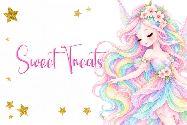 Pastel Rainbow Fairy Sweet Treats Printable Food Sign