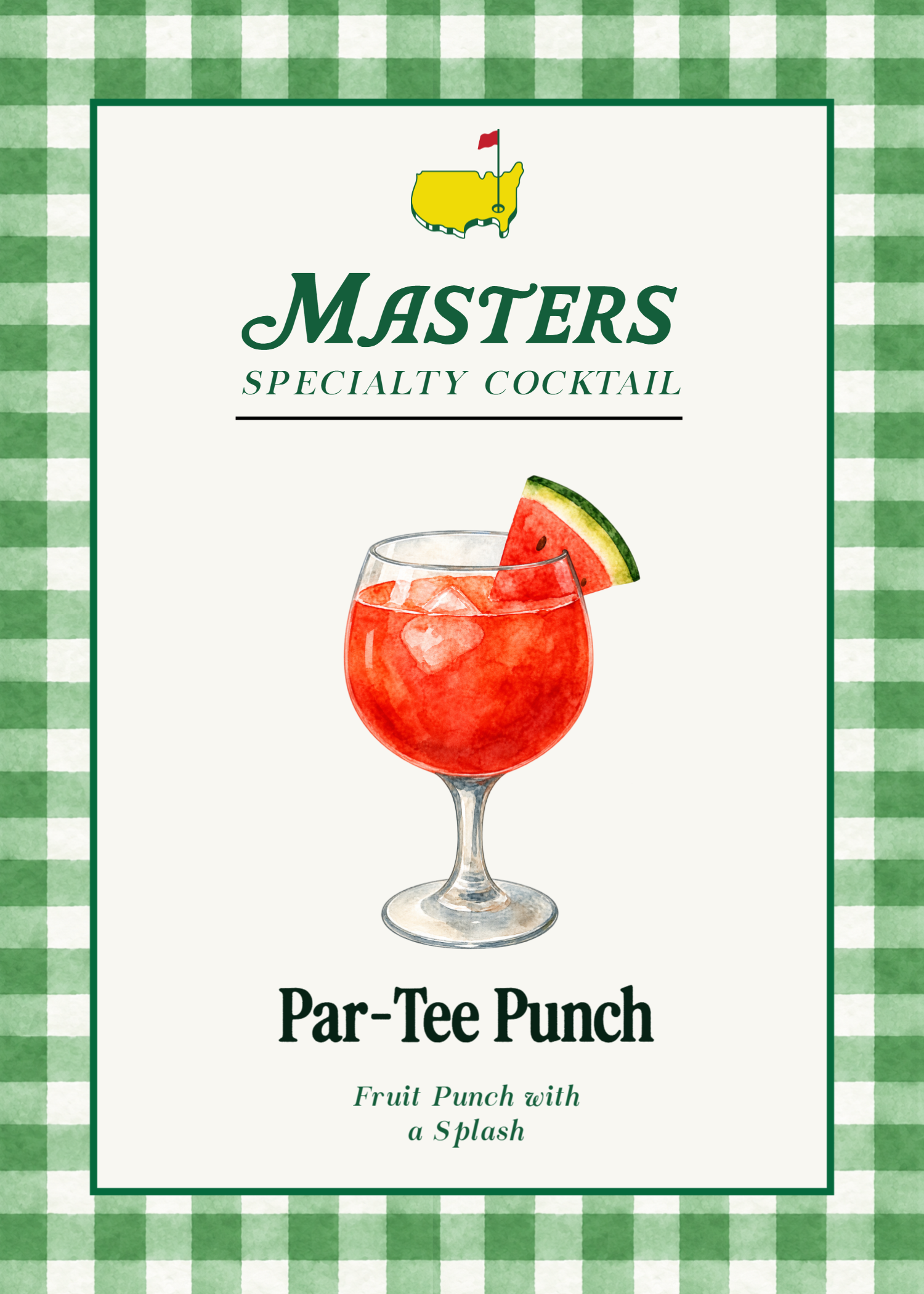 Par-Tee Punch Masters Cocktail Sign