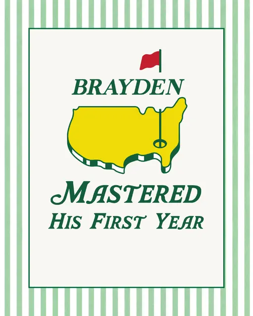 Mastered His First Year Golf Table Sign – 8x10