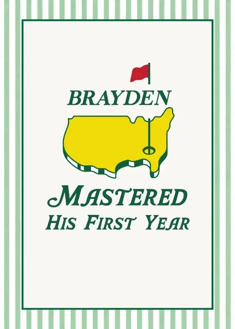 Mastered His First Year Golf Table Sign – 5x7
