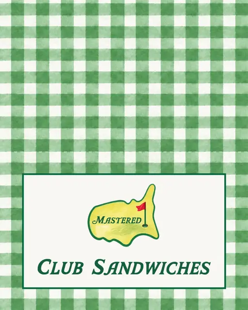 Green Gingham Mastered Golf Food Tent Card