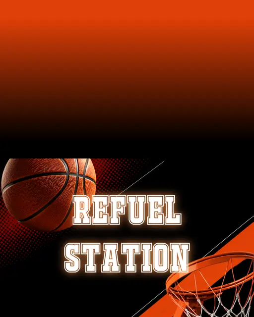 Black and Orange Basketball Refuel Printable Tent Food Label