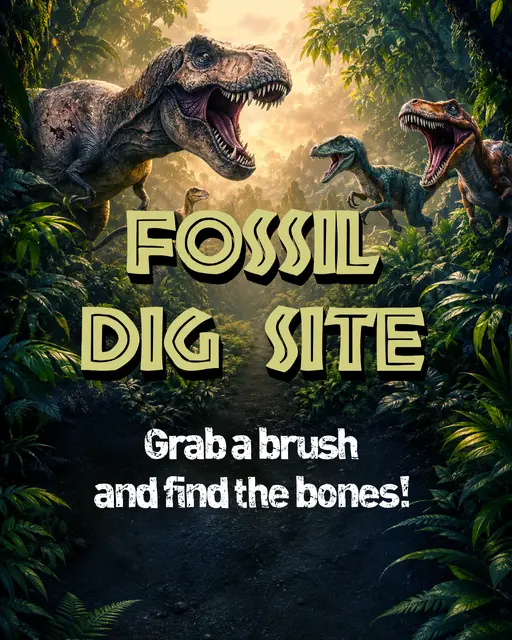 Jurassic Jungle Fossil Dig Site Printable Activity Sign