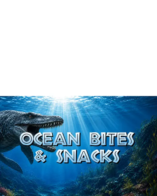Prehistoric Ocean Bites and Snacks Printable Tent Food Label