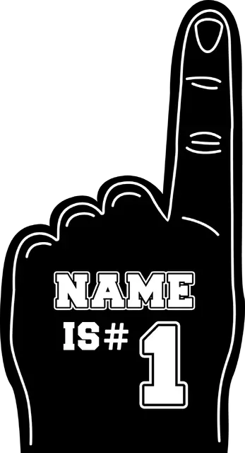 Number One Basketball Fan Hand Printable Sticker Design