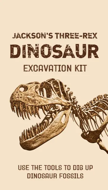 Dinosaur Fossil Excavation Kit Printable Tag
