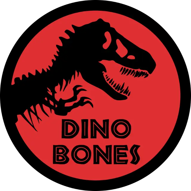 Red T-Rex Dino Bones Printable Sticker