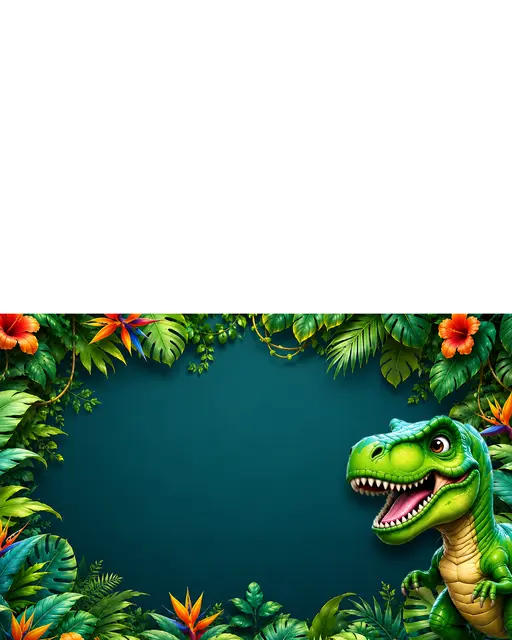 Tropical Green T-Rex Printable Tent Food Label