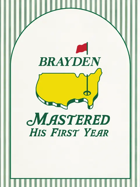 Mastered His First Year Golf Welcome Sign