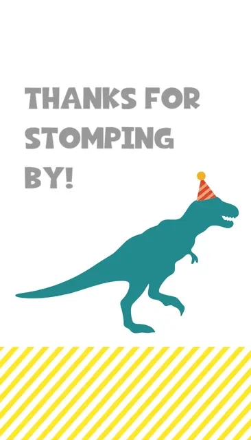 Teal T-Rex Printable Thank You Tag